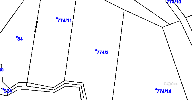 Parcela st. 774/2 v KÚ Sedliště nad Úslavou, Katastrální mapa