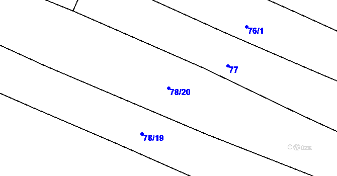 Parcela st. 78/20 v KÚ Sedliště nad Úslavou, Katastrální mapa
