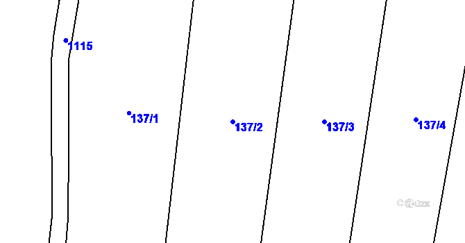 Parcela st. 137/2 v KÚ Sedliště nad Úslavou, Katastrální mapa