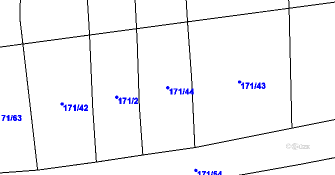 Parcela st. 171/44 v KÚ Sedliště nad Úslavou, Katastrální mapa