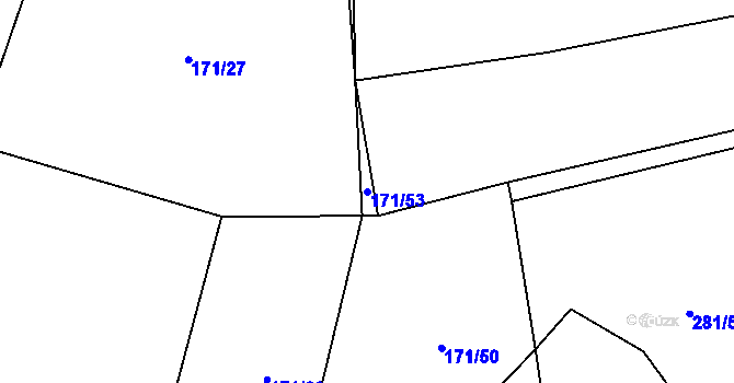 Parcela st. 171/53 v KÚ Sedliště nad Úslavou, Katastrální mapa