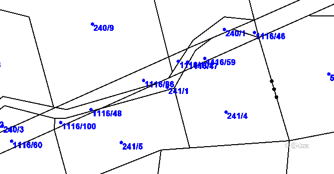 Parcela st. 241/1 v KÚ Sedliště nad Úslavou, Katastrální mapa