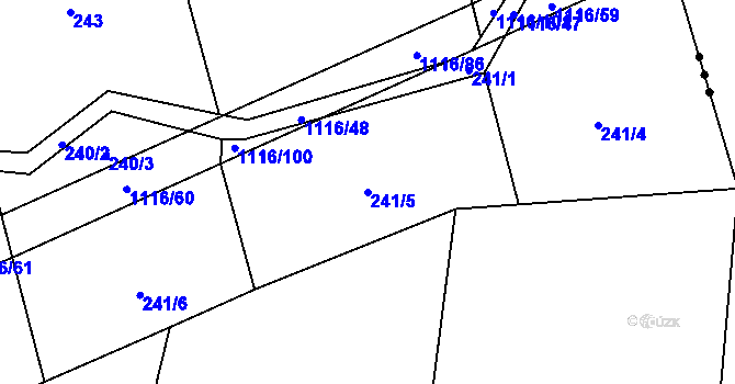 Parcela st. 241/5 v KÚ Sedliště nad Úslavou, Katastrální mapa