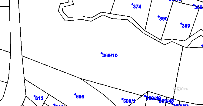 Parcela st. 369/10 v KÚ Sedliště nad Úslavou, Katastrální mapa
