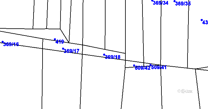 Parcela st. 369/18 v KÚ Sedliště nad Úslavou, Katastrální mapa