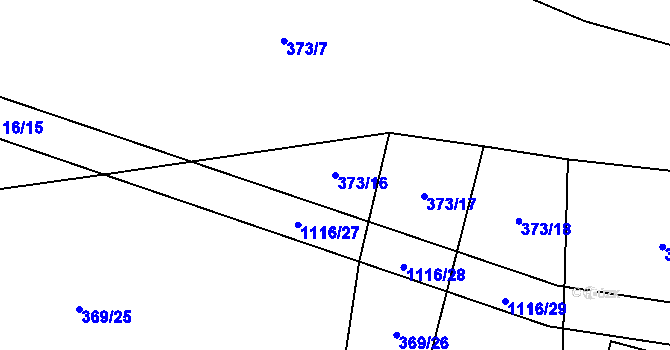 Parcela st. 373/16 v KÚ Sedliště nad Úslavou, Katastrální mapa