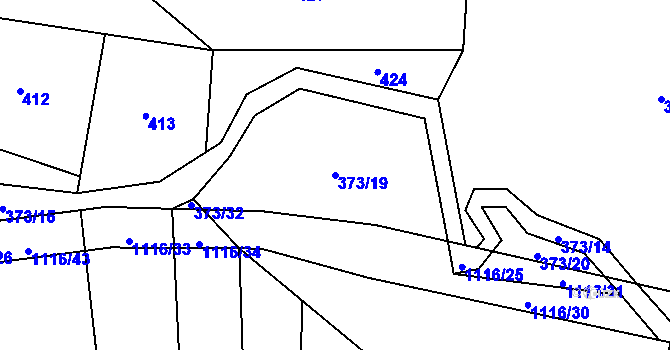 Parcela st. 373/19 v KÚ Sedliště nad Úslavou, Katastrální mapa