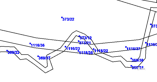 Parcela st. 373/21 v KÚ Sedliště nad Úslavou, Katastrální mapa