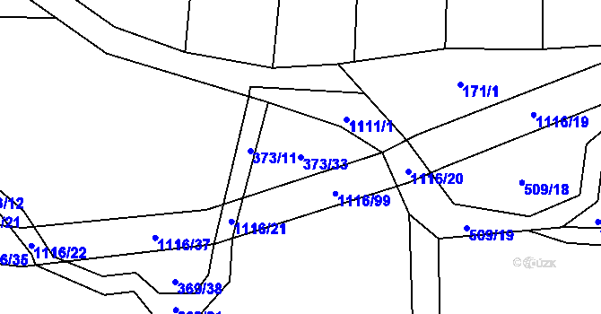 Parcela st. 373/33 v KÚ Sedliště nad Úslavou, Katastrální mapa
