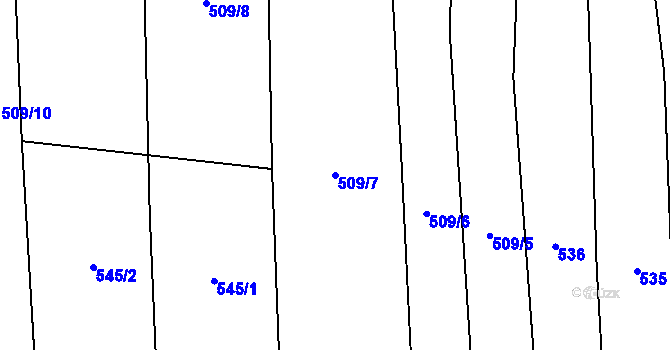 Parcela st. 509/7 v KÚ Sedliště nad Úslavou, Katastrální mapa