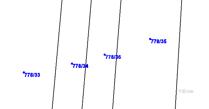Parcela st. 778/36 v KÚ Sedliště nad Úslavou, Katastrální mapa