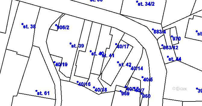 Parcela st. 41 v KÚ Srby nad Úslavou, Katastrální mapa