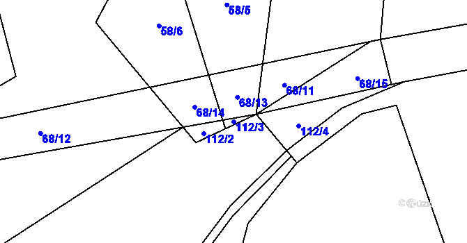 Parcela st. 112/3 v KÚ Srby nad Úslavou, Katastrální mapa