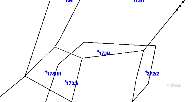 Parcela st. 173/4 v KÚ Tojice, Katastrální mapa