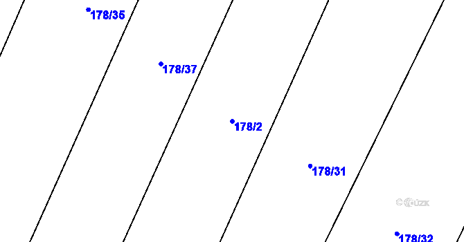 Parcela st. 178/2 v KÚ Tojice, Katastrální mapa