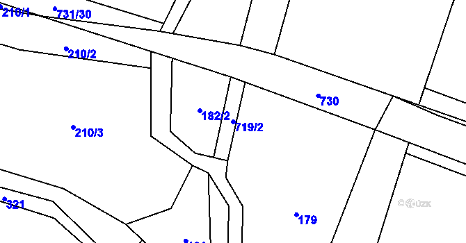 Parcela st. 719/2 v KÚ Tojice, Katastrální mapa