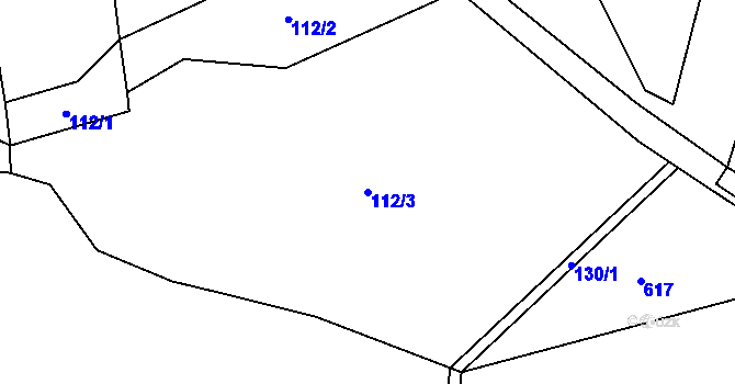Parcela st. 112/3 v KÚ Tojice, Katastrální mapa