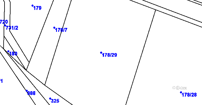 Parcela st. 178/29 v KÚ Tojice, Katastrální mapa