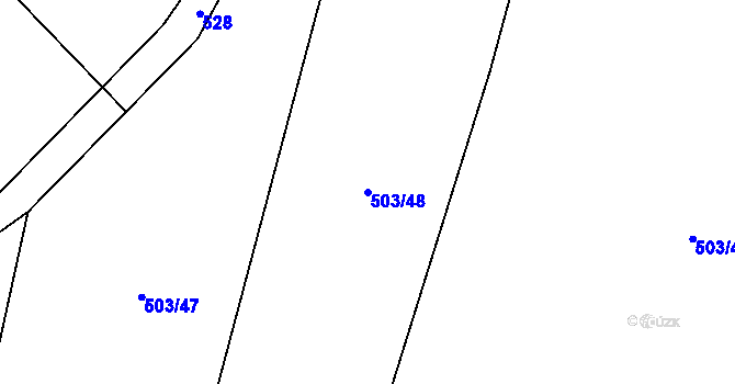 Parcela st. 503/48 v KÚ Tojice, Katastrální mapa