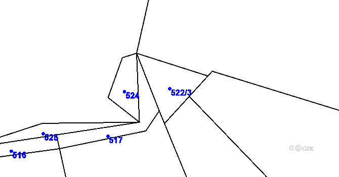 Parcela st. 522/3 v KÚ Tojice, Katastrální mapa