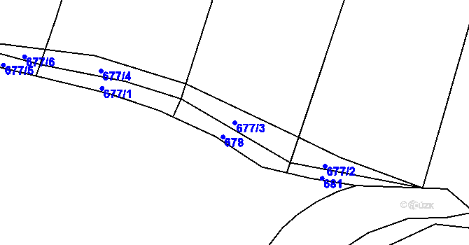 Parcela st. 677/3 v KÚ Tojice, Katastrální mapa