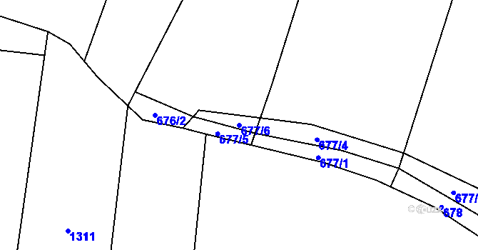 Parcela st. 677/6 v KÚ Tojice, Katastrální mapa