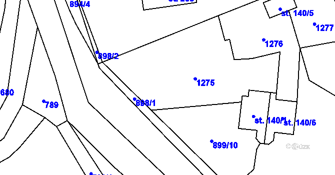 Parcela st. 140/2 v KÚ Vrčeň, Katastrální mapa