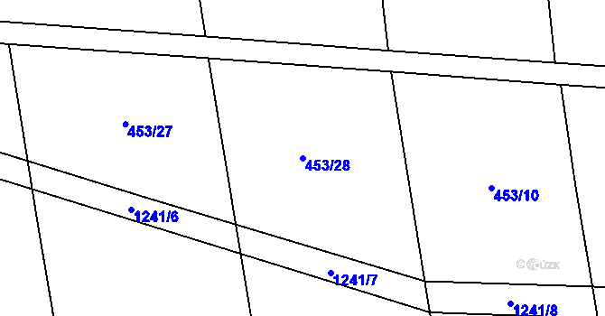 Parcela st. 453/28 v KÚ Vrčeň, Katastrální mapa