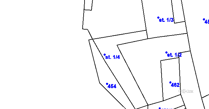 Parcela st. 1/4 v KÚ Dolní Bučice, Katastrální mapa