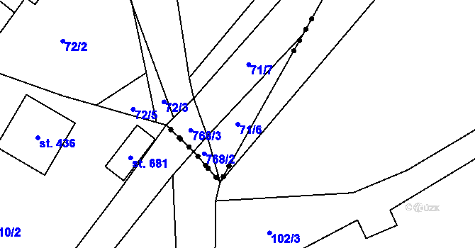 Parcela st. 71/6 v KÚ Dolní Bučice, Katastrální mapa