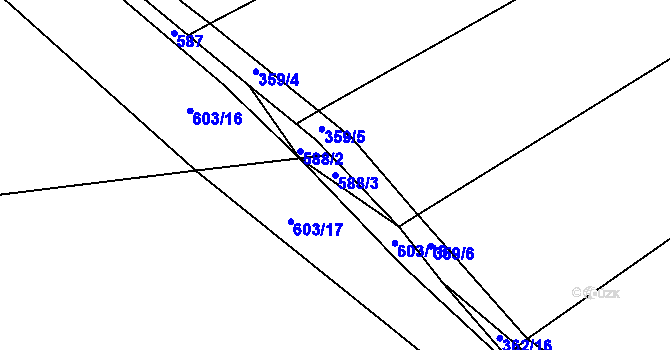 Parcela st. 588/3 v KÚ Dolní Bučice, Katastrální mapa