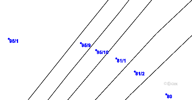 Parcela st. 95/10 v KÚ Dolní Bučice, Katastrální mapa