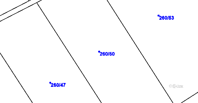 Parcela st. 260/50 v KÚ Horní Bučice, Katastrální mapa