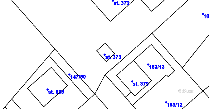 Parcela st. 373 v KÚ Vrdy, Katastrální mapa