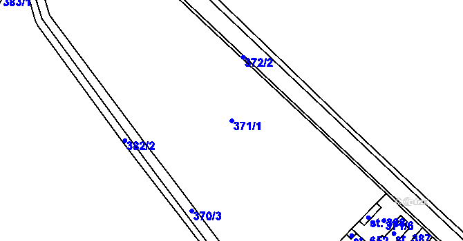 Parcela st. 371/1 v KÚ Vrdy, Katastrální mapa