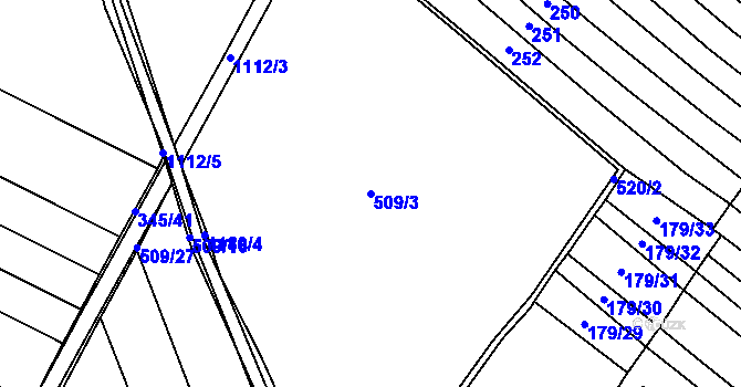 Parcela st. 509/3 v KÚ Vrdy, Katastrální mapa