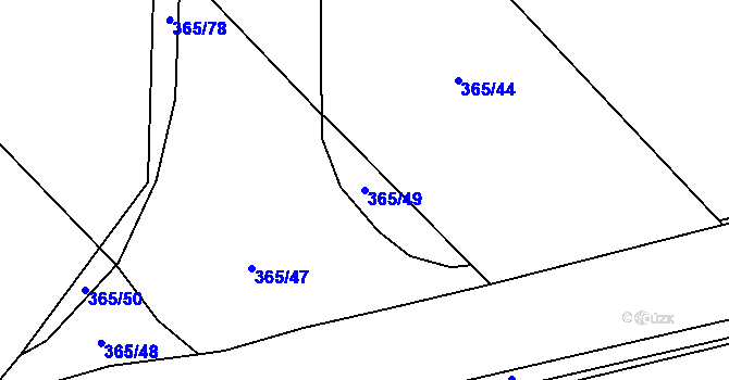 Parcela st. 365/49 v KÚ Vrdy, Katastrální mapa