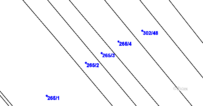 Parcela st. 265/3 v KÚ Vrdy, Katastrální mapa