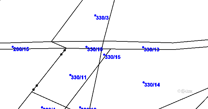 Parcela st. 330/15 v KÚ Vrdy, Katastrální mapa