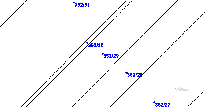 Parcela st. 352/29 v KÚ Vrdy, Katastrální mapa