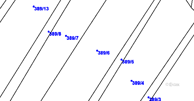 Parcela st. 389/6 v KÚ Vrdy, Katastrální mapa