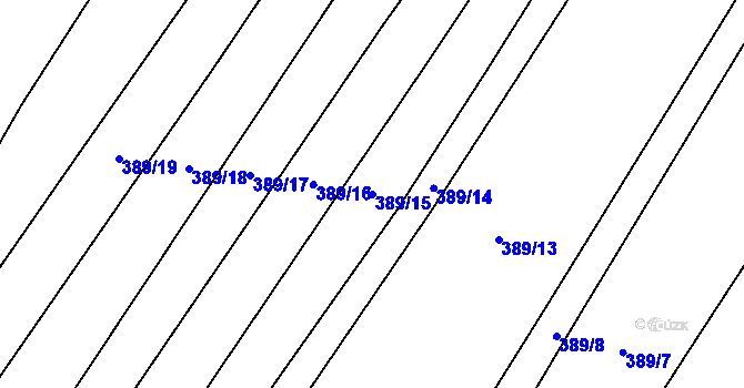 Parcela st. 389/15 v KÚ Vrdy, Katastrální mapa