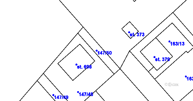 Parcela st. 147/50 v KÚ Vrdy, Katastrální mapa