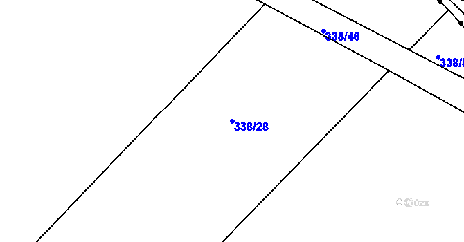 Parcela st. 338/28 v KÚ Zbyslav, Katastrální mapa