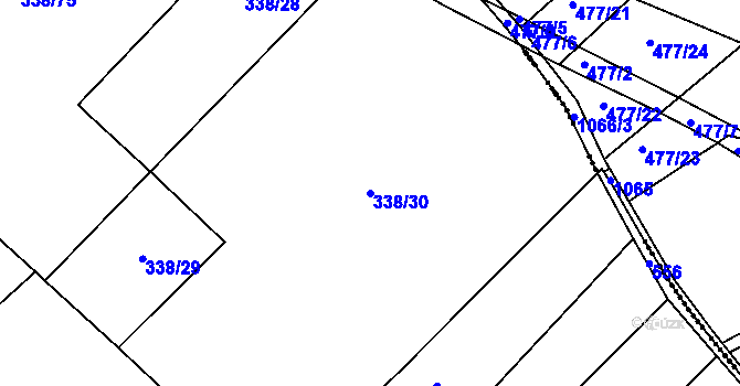 Parcela st. 338/30 v KÚ Zbyslav, Katastrální mapa