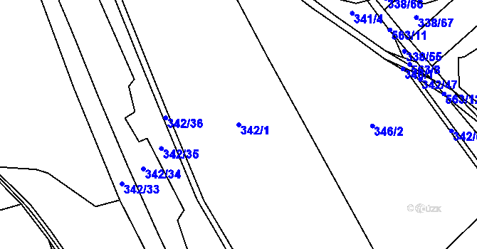 Parcela st. 342/1 v KÚ Zbyslav, Katastrální mapa