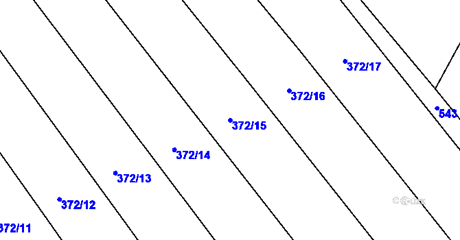 Parcela st. 372/15 v KÚ Zbyslav, Katastrální mapa