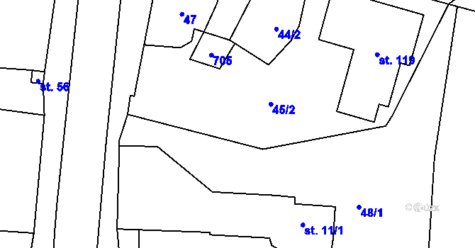 Parcela st. 11/5 v KÚ Malá Víska u Klatov, Katastrální mapa