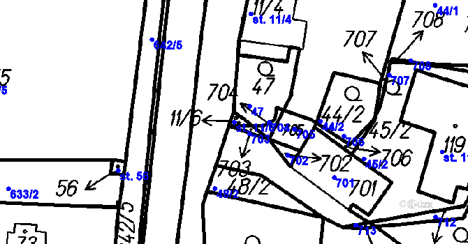 Parcela st. 11/6 v KÚ Malá Víska u Klatov, Katastrální mapa