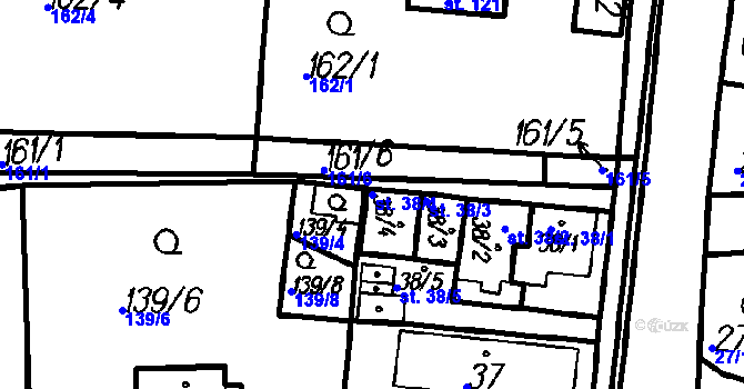 Parcela st. 38/4 v KÚ Malá Víska u Klatov, Katastrální mapa